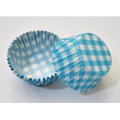 Cupcake Kağıdı No:3 8x3,5cm 40 Adet Mavi Ekoseli