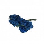 Kağıt Çiçek Gül Koyu Mavi 10 lu