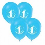 Bir Yaş Mavi Balon 5 Adet Paketi