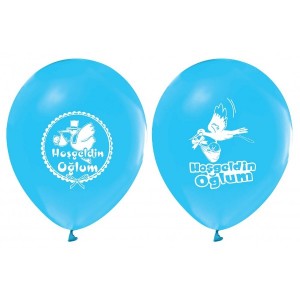 Hoşgeldin Bebek Mavi Balon 5 Adet Paketi